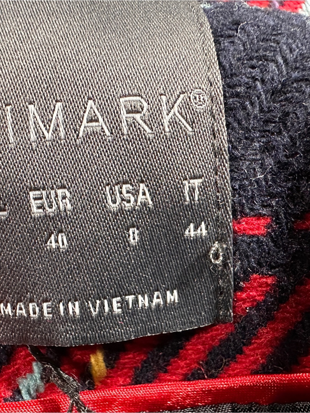 Primark Red Navy Tartan Plaid Long Coat Women’s US 8 - Picture 4 of 8